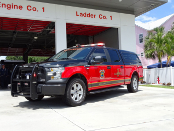 This is a 2016 Ford F-150 that was previously Chief #2. This vehicle became Fire Marshal #1 in 2021 and is assigned the City of Naples Fire-Rescue Fire Marshal.