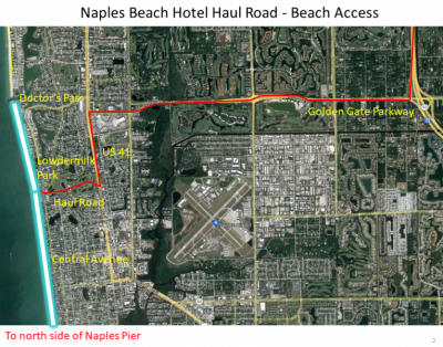 Naples Beach Club Haul Road Access and Route