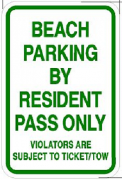 Beach parking signage