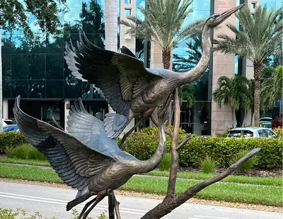 Great Blue Herons in Flight