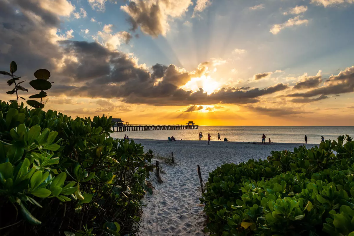 Naples Beach and Pier Sunset