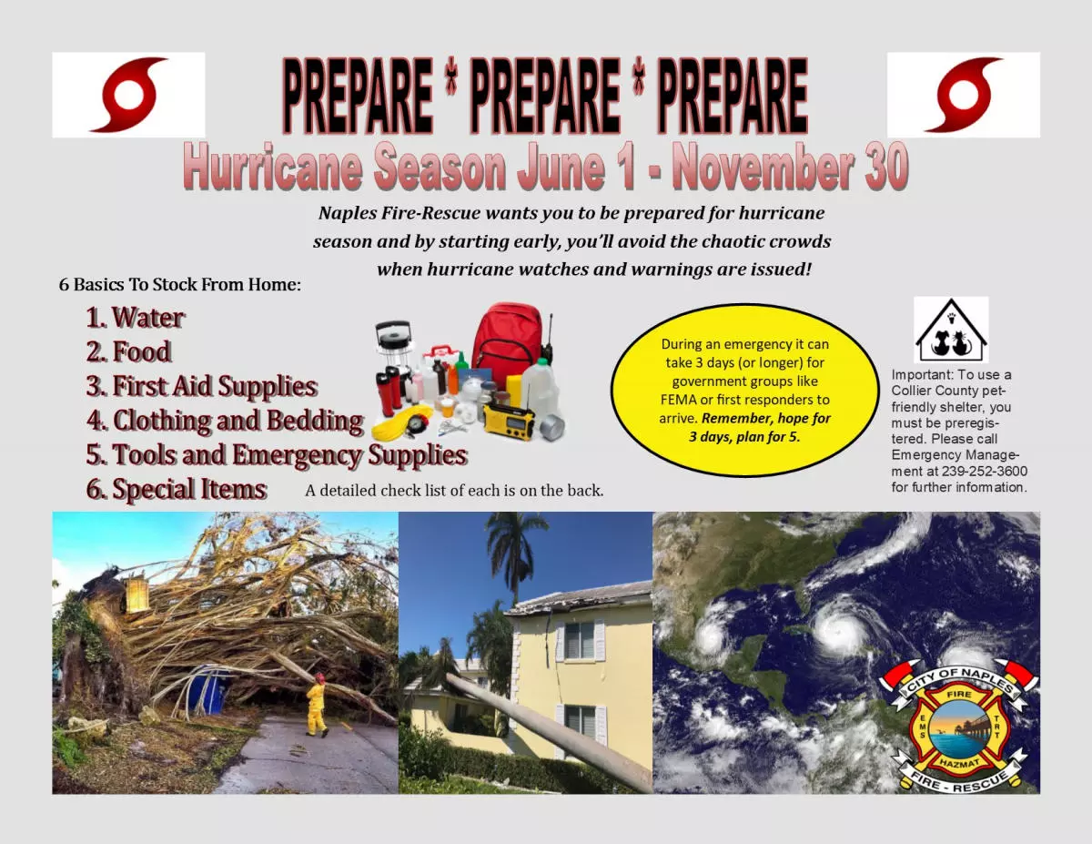 Naples Fire-Rescue Hurricane Preparedness Flyer