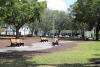 Cambier Park benches sidewalk