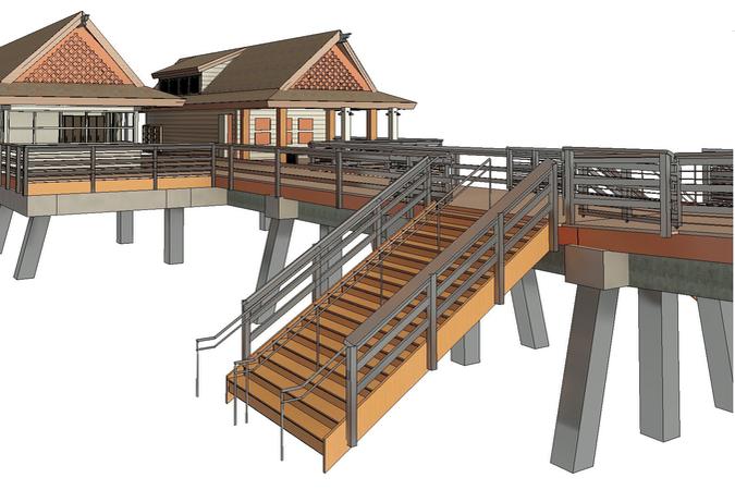 New Pier Landside Structure (facing south)
